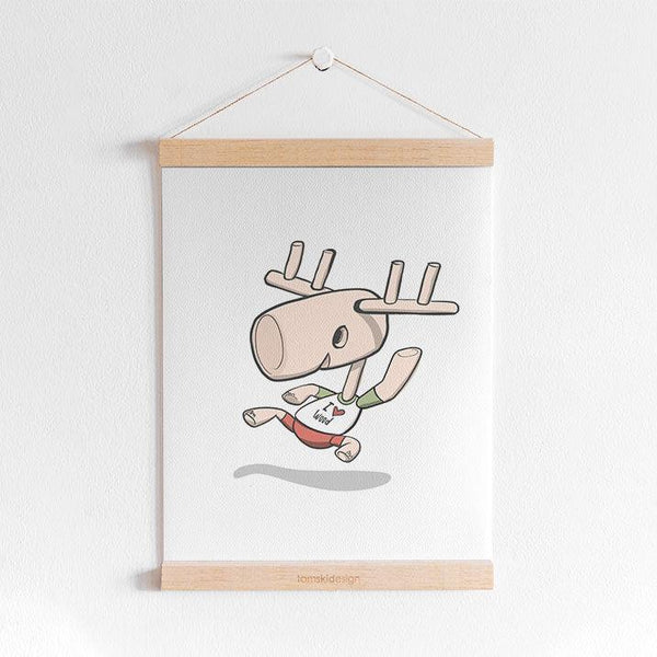 דורי האייל- איור ממוסגר גודל A4 - Tomski Design