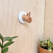 Load image into Gallery viewer, Ray the Rhino- Round base- Small and generous, Beechwood wall mounted hook.
